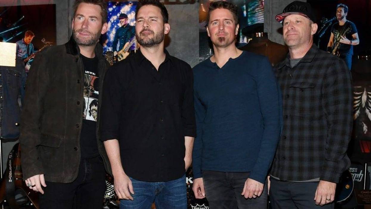 Nickelback attend a memorabilia case dedication ahead of the band's five-night "Feed the Machine" residency at The Joint inside the Hard Rock Hotel & Casino on February 22, 2018 in Las Vegas, Nevada.