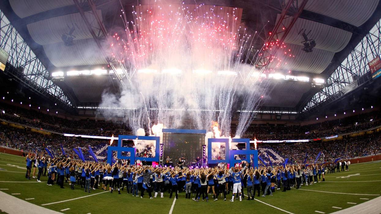 Nickelback performs at Thanksgiving Day halftime show at Ford Field