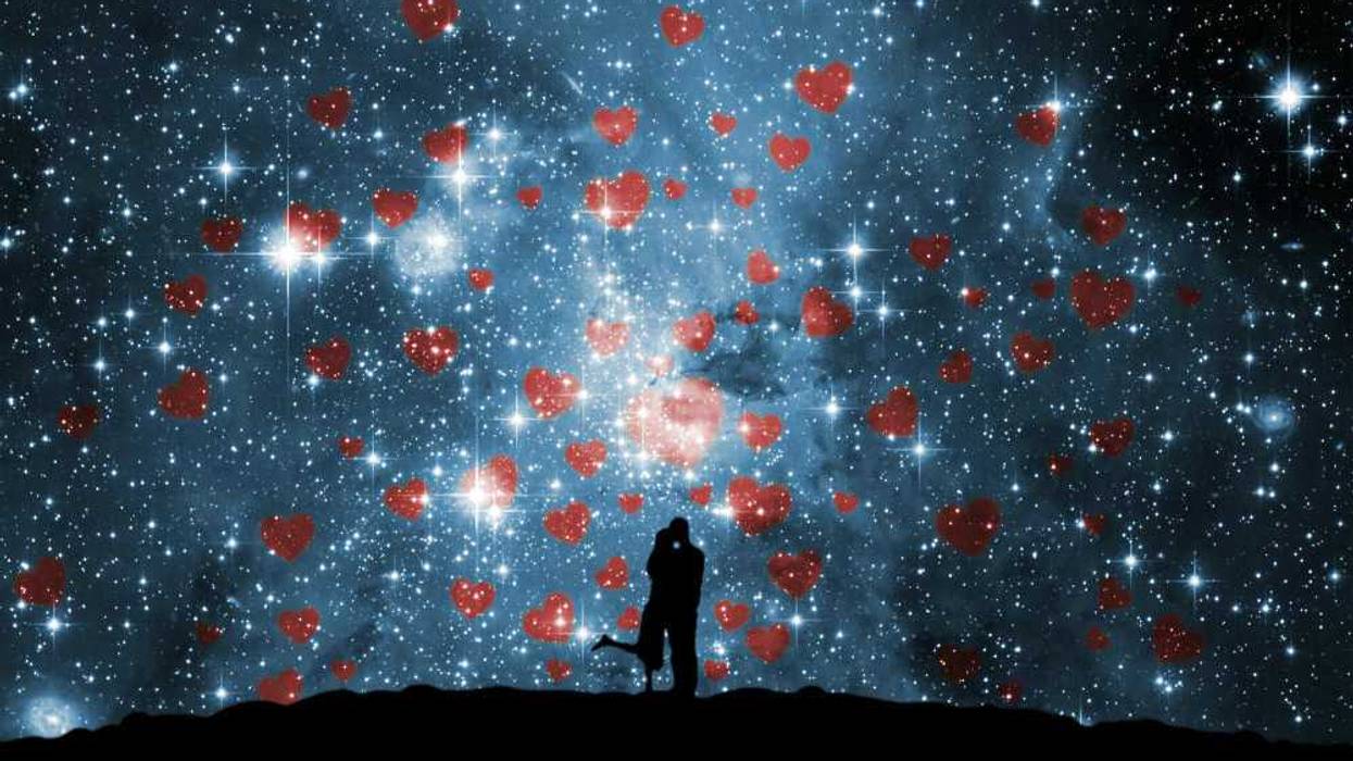 night sky with hearts