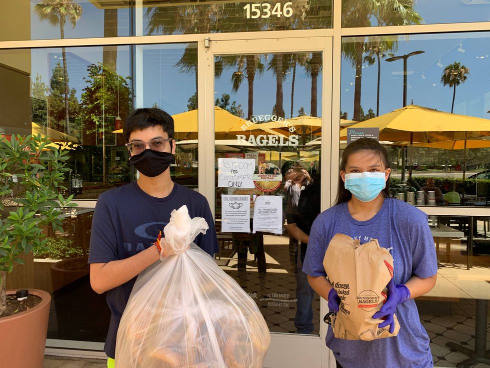 Ninth with trash in hand