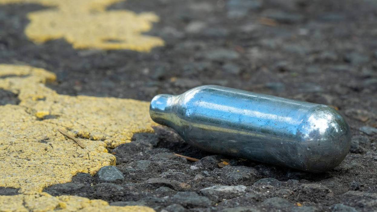 Nitrous oxide Whippit on ground