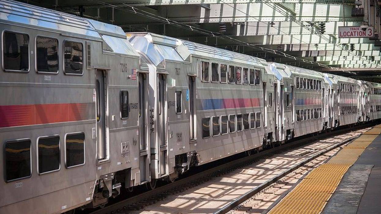 NJ Transit trains arrive at Newark Penn Station in Newark, New Jersey.