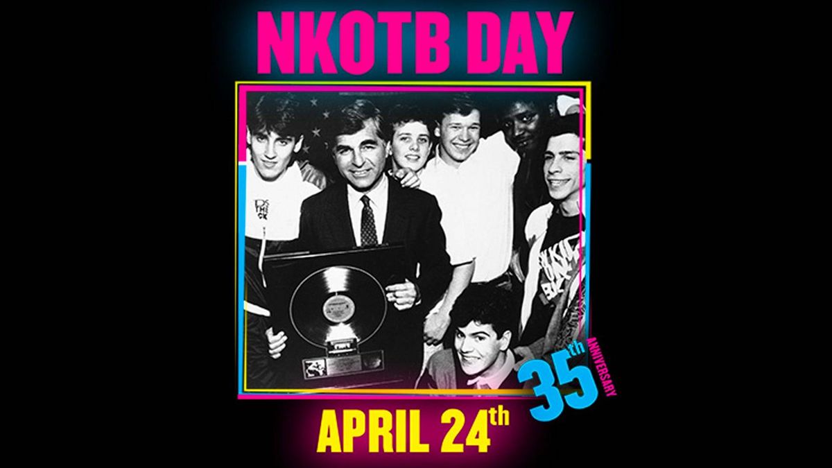 NKOTB 35th anniversary artwork - NKOTB the photo is the band with the Boston Governor the day it was declared