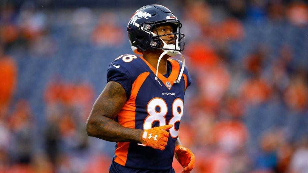 No. 88 Demaryius Thomas in a 2018 game for the Broncos.