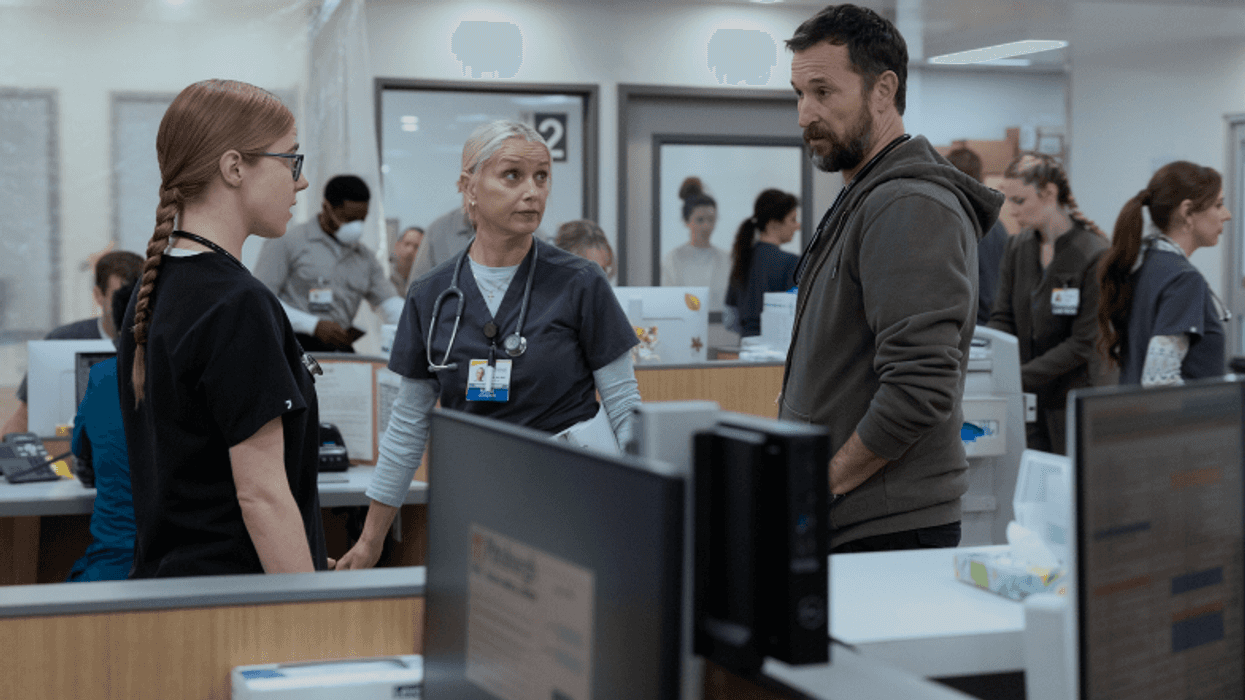 Noah Wyle, Katherine LaNasa and Taylor Dearden in ‘The PITT’ season 3