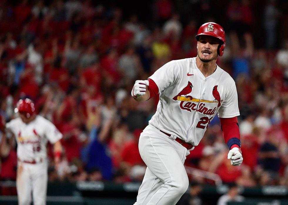 Nolan Arenado #28 of the St. Louis Cardinals