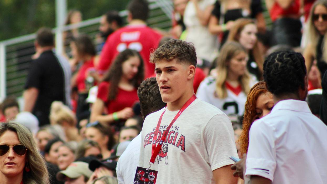 Norcross tight end Lawson Luckie watches the Georgia Bulldogs in warmups before a game against Arkansas on Oct. 2, 2021 in Sanford Stadium. Img 0482 2