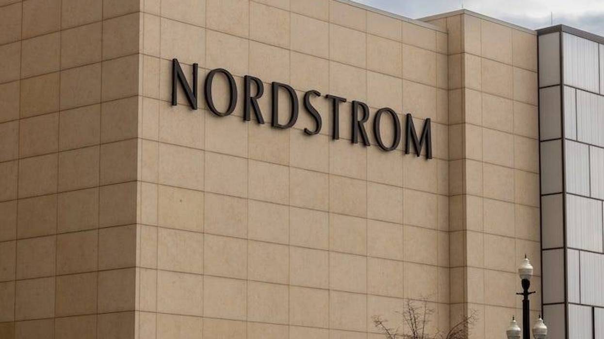 Nordstrom logo outside of a shopping mall