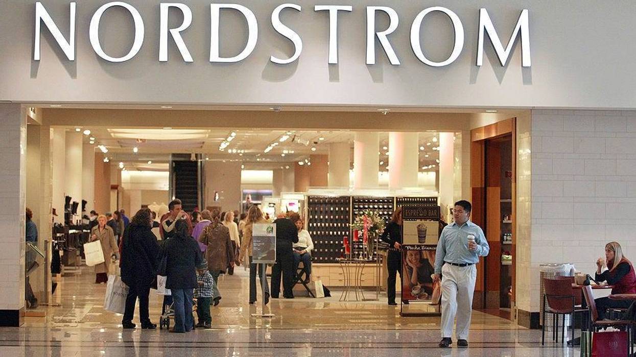 Nordstrom signage is visible at its store November 21, 2003 in Chicago.
