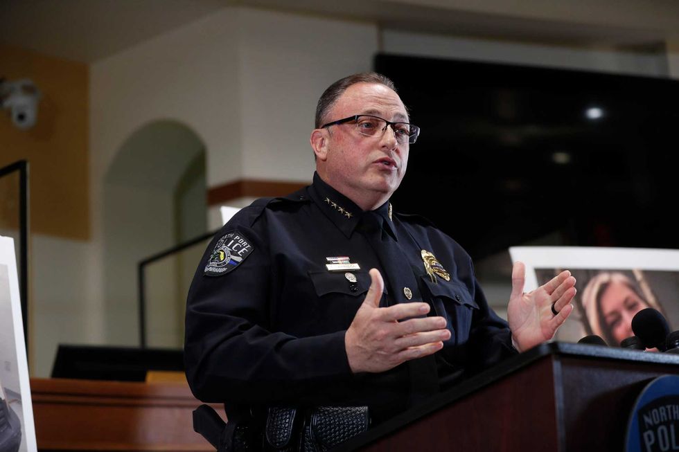 North Port Chief of Police Todd Garrison speaks during a news conference on Sept. 16 in Florida
