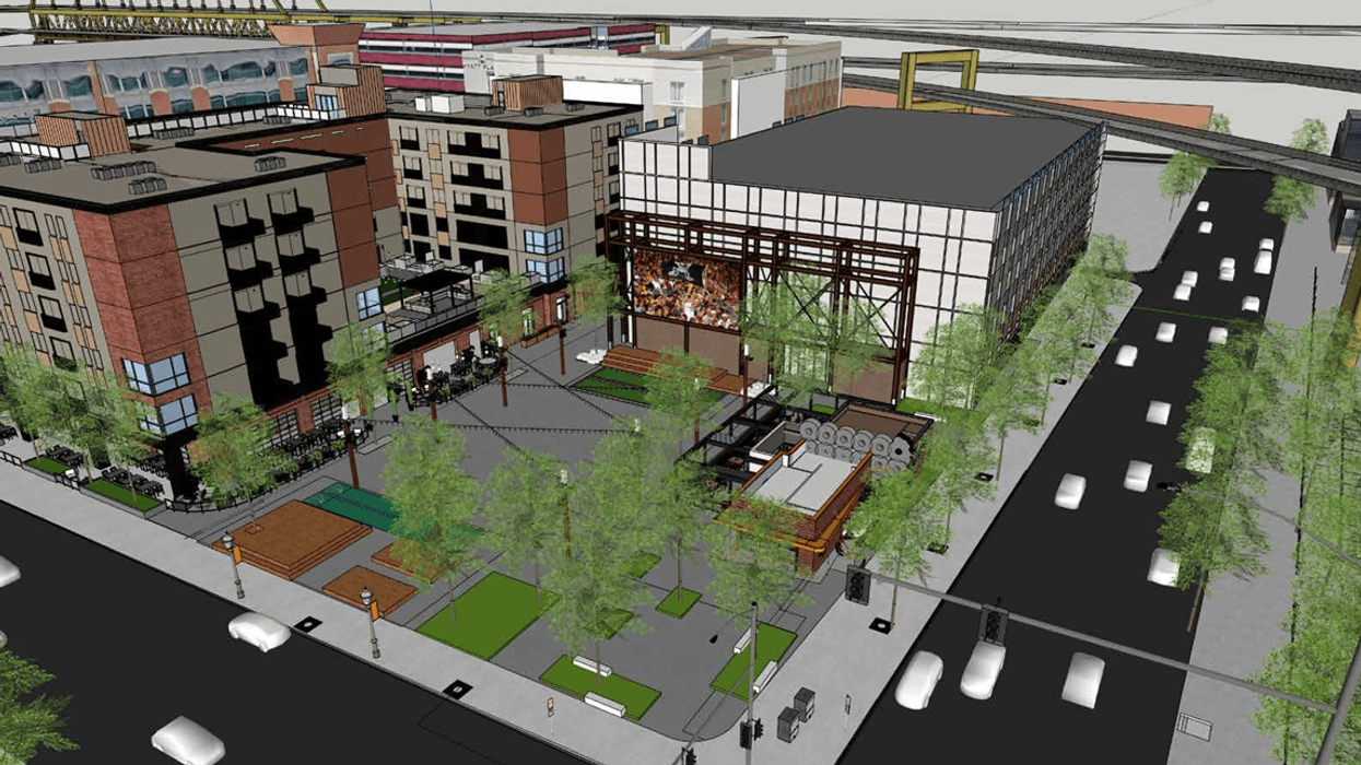 North Shore development with big screen