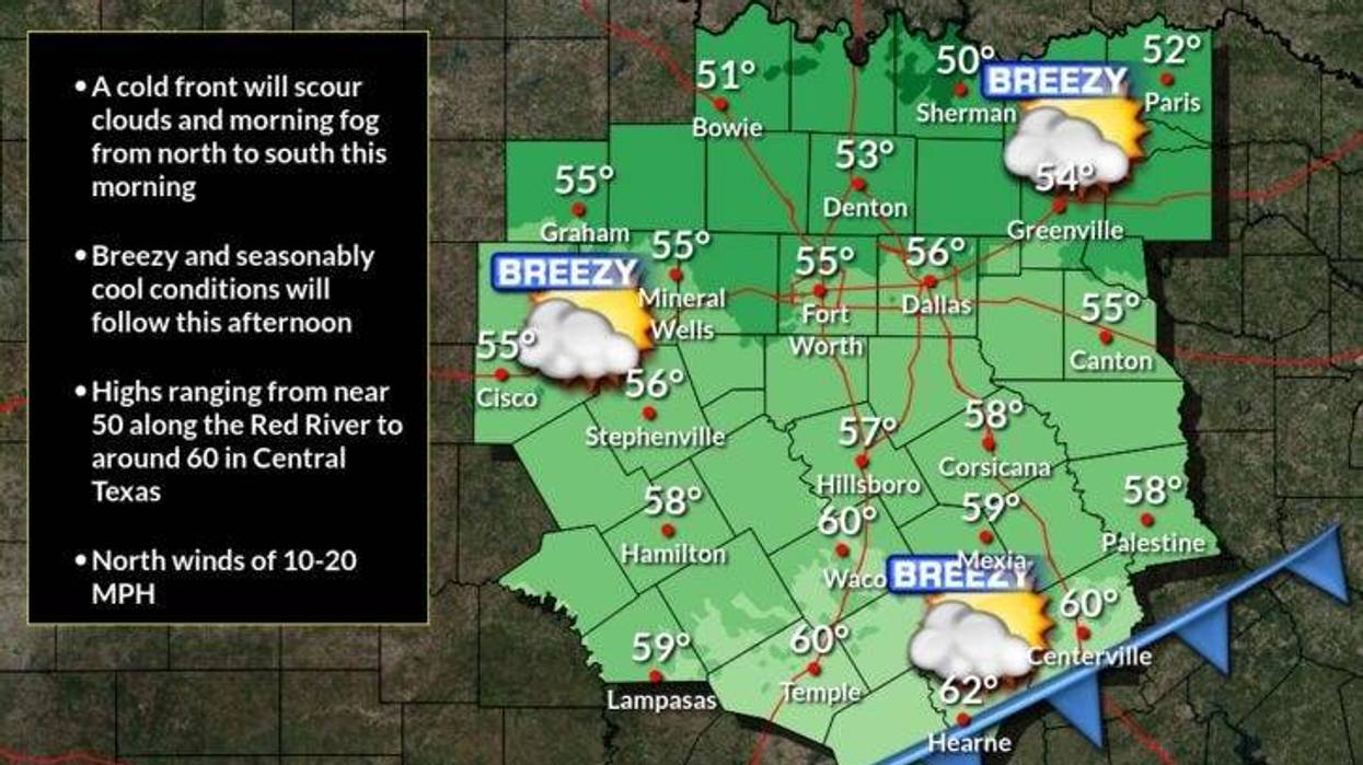 North Texas Forecast for Thursday, Dec. 5, 2024.