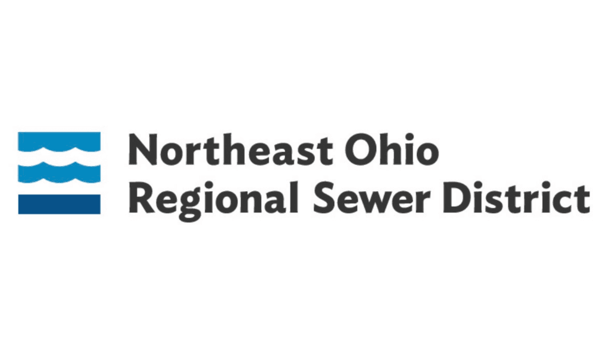 Northeast Ohio Regional Sewer District logo with blue wavy water graphic.