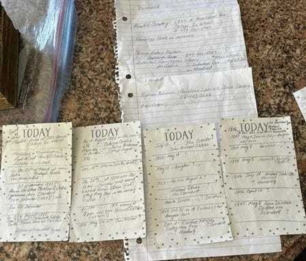 Notes taken by Helga Simms and Maddie Johnson from the mysterious, centuries-old Bible that Simms