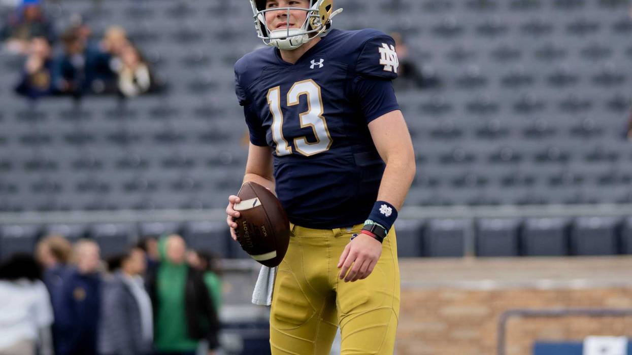 Notre Dame quarterback Riley Leonard