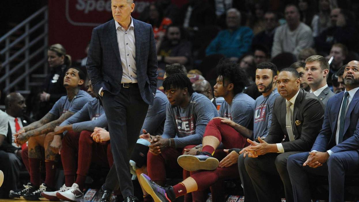 Nov 14, 2019; Cleveland, OH, USA; Cleveland Cavaliers head coach John Beilein walks courtside during the first quarter against the Miami Heat at Rocket Mortgage FieldHouse. Mandatory Credit: Philip G. Pavely-USA TODAY Sports