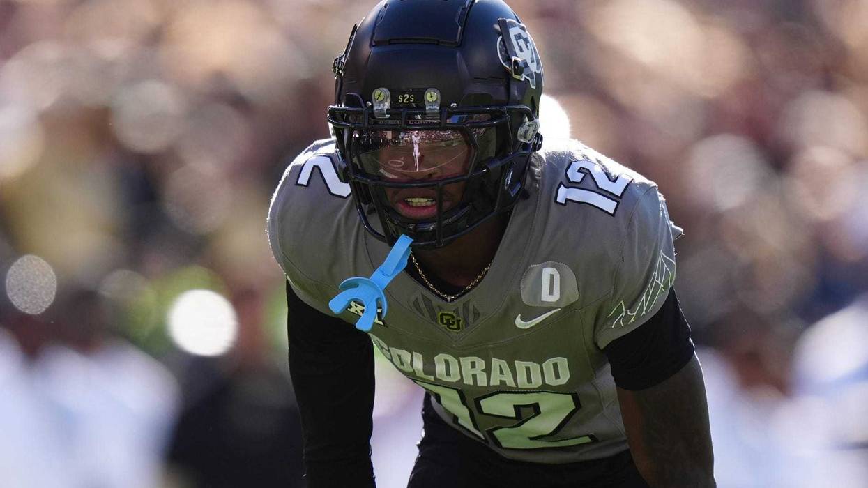 Nov 16, 2024; Boulder, Colorado, USA; Colorado Buffaloes defensive back Travis Hunter (12) looks on during the first quarter against the Utah Utes at Folsom Field.