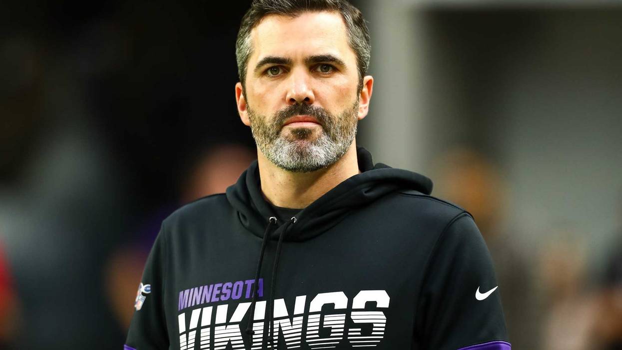 Nov 17, 2019; Minneapolis, MN, USA; Minnesota Vikings offensive coordinator Kevin Stefanski looks on before the start of a game against the Denver Broncos at U.S. Bank Stadium. Mandatory Credit: David Berding-USA TODAY Sports