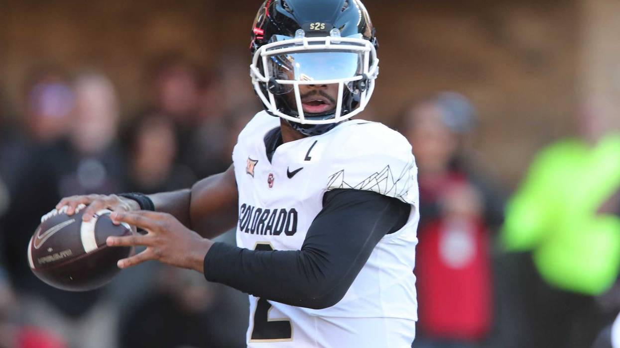 Nov 9, 2024; Lubbock, Texas, USA; Colorado Buffalos quarterback Shedeur Sanders (2) passes against the Texas Tech Red Raiders in the first half at Jones AT&T Stadium and Cody Campbell Field.