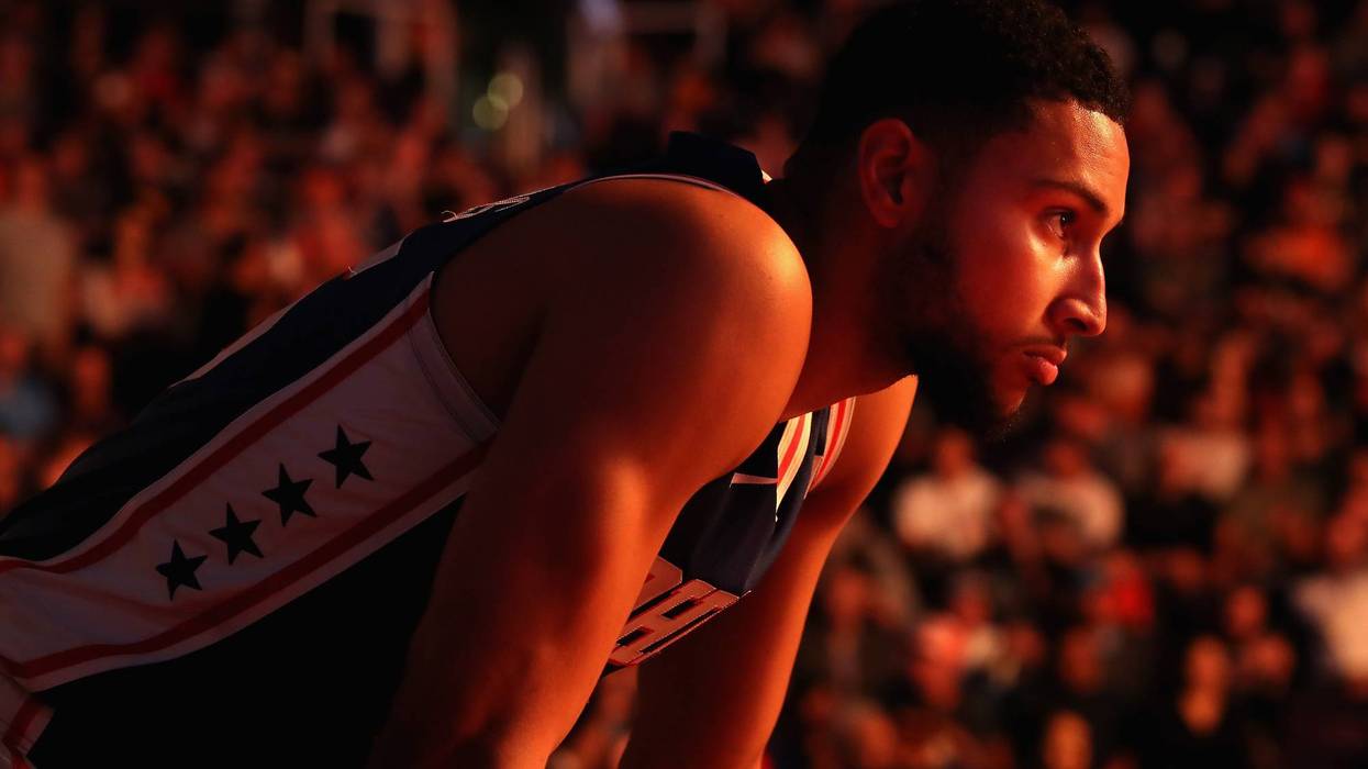 NOVEMBER 04: Ben Simmons #25 of the Philadelphia 76ers stands on the court before the NBA game against the Phoenix Suns at Talking Stick Resort Arena on November 04, 2019 in Phoenix, Arizona.