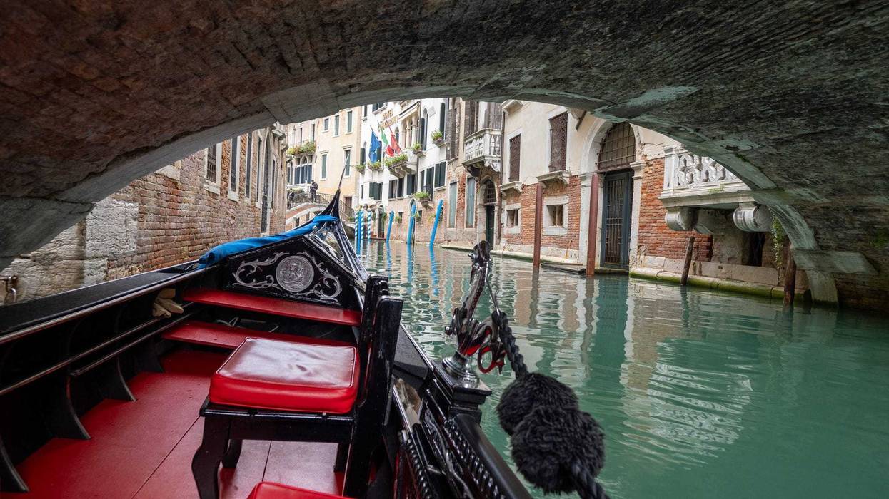 November 1 2023: Rio del Palazzo canal seen from gondola. Venice is a city in northeastern Italy and the capital of the Veneto region.