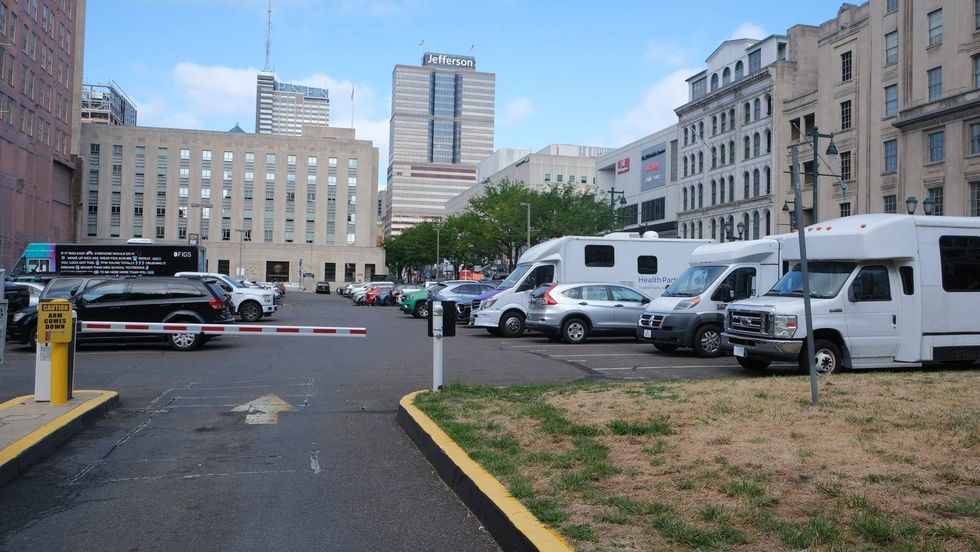 Now a parking lot, a plot of land that encompasses the corner of Eighth and Market streets was once proposed as the site for DisneyQuest Philadelphia.