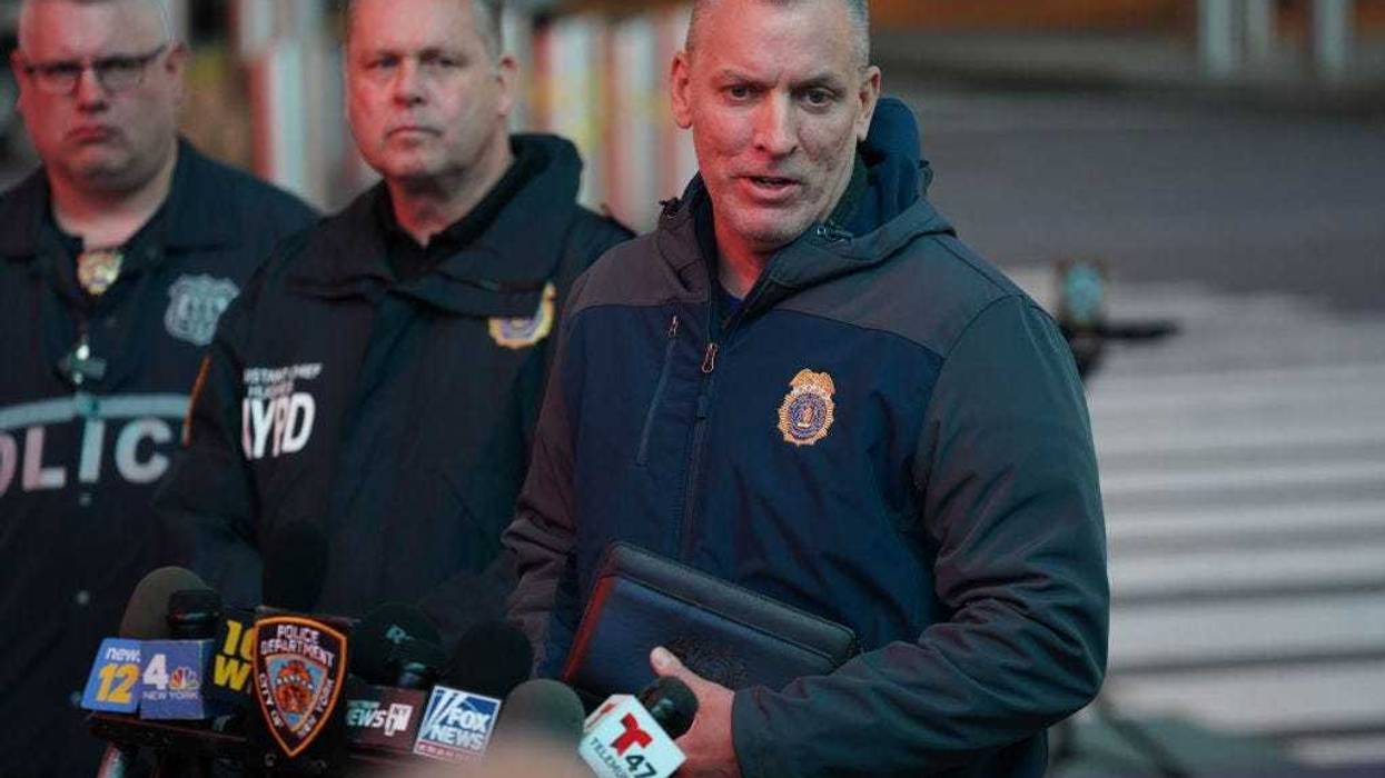 NYPD Comissioner Dermot Shea speaking at a news conference