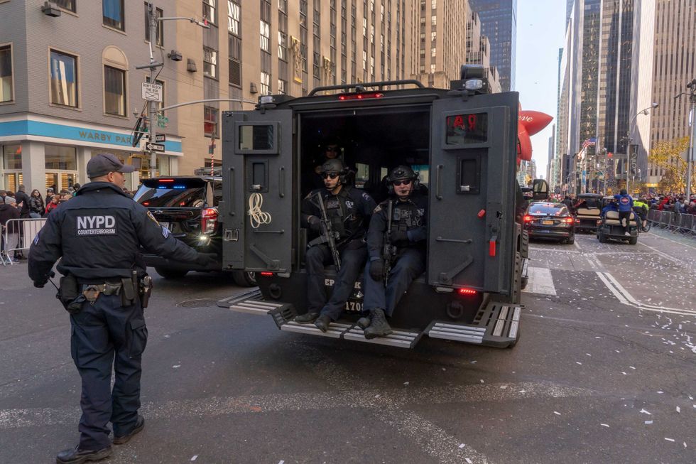 NYPD counterterrorism officers at the Macy