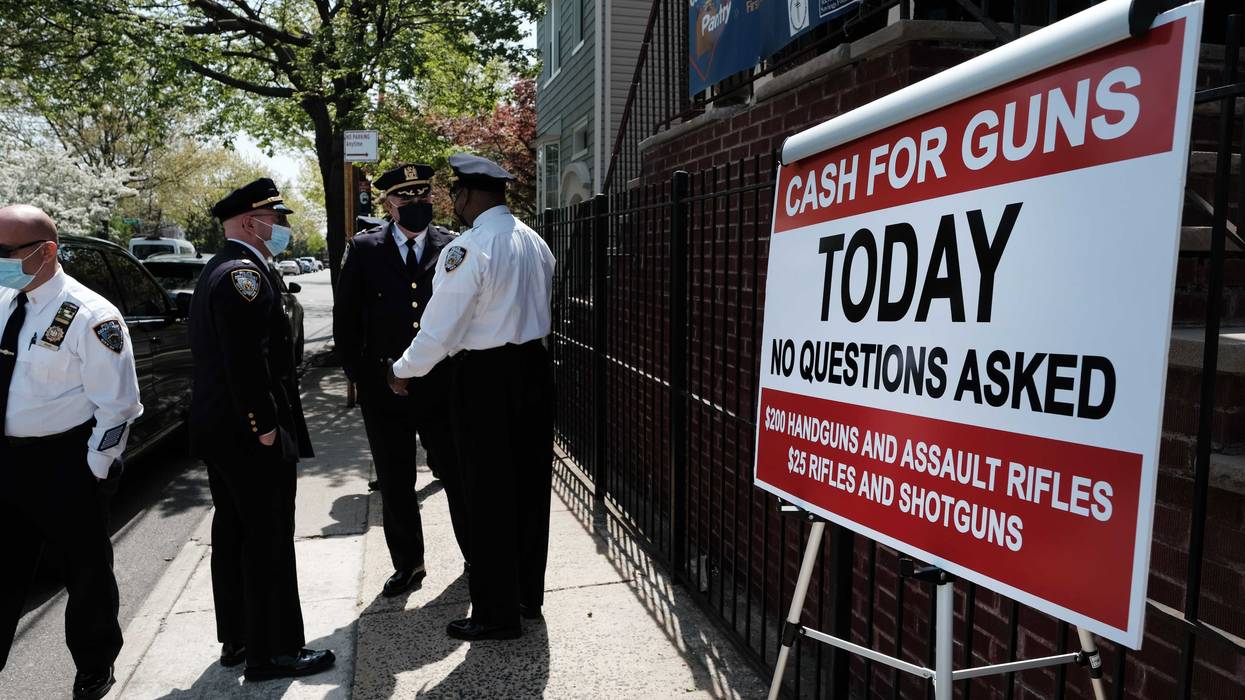 NYPD gun buy back event in April 2022.