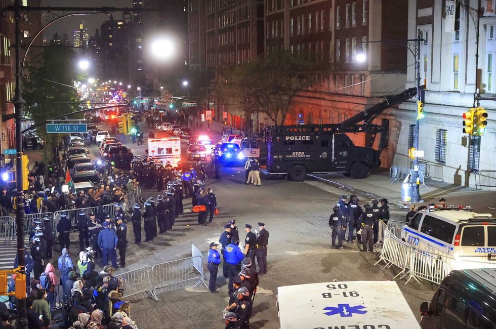 NYPD officers detain dozens of pro-Palestinian students at Columbia University on April 30, 2024