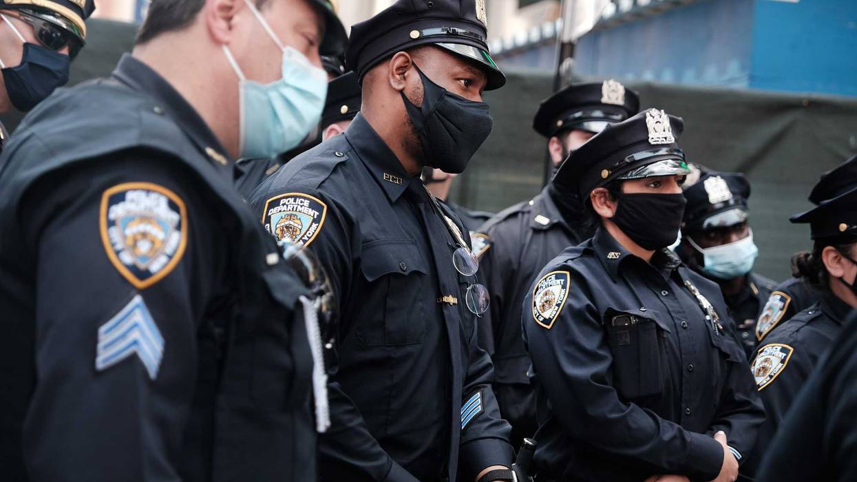 NYPD officers in Times Square