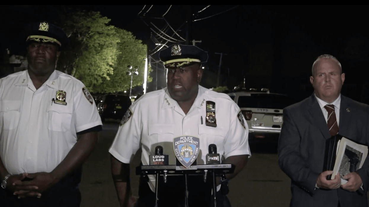 NYPD officials at a press conference discussing the shooting