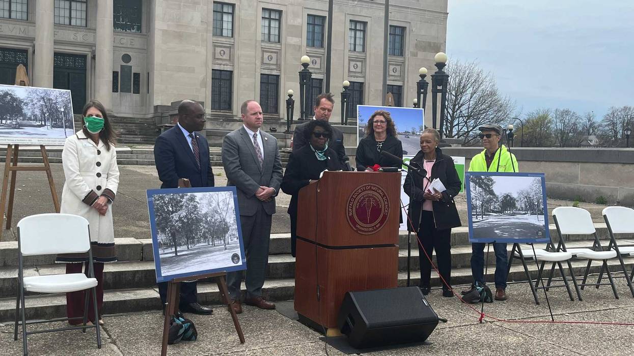 NYS Assembly Majority Leader Crystal Peoples-Stokes, speaking to the $1 billion dollars in state budget funding for redesign of the 33.