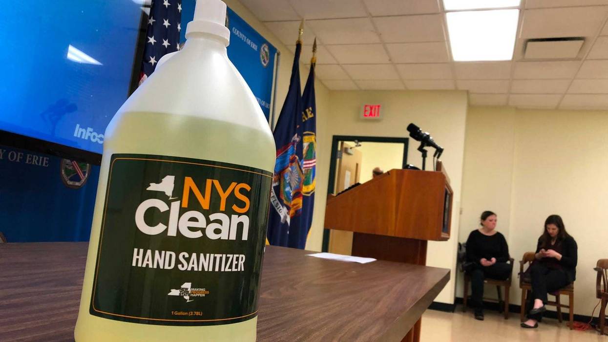NYS Clean sanitizer for local governments to combat coronavirus pandemic. March 16, 2020 (WBEN Photo/Mike Baggerman)