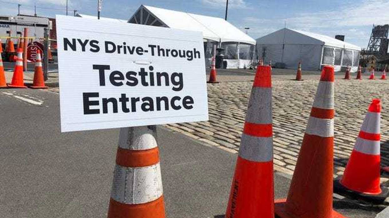 NYS Drive Thru testing entrance