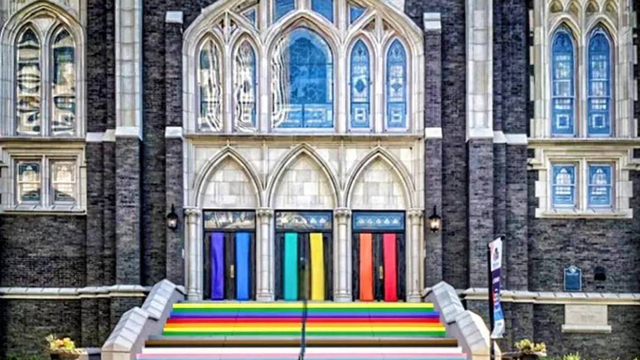 Oak Lawn United Methodist Church has painted its front steps in rainbow colors this week — a public display of support for the LGBTQ community made amid Greg Abbott’s directive instructing Texas cities to remove rainbow-crosswalks.