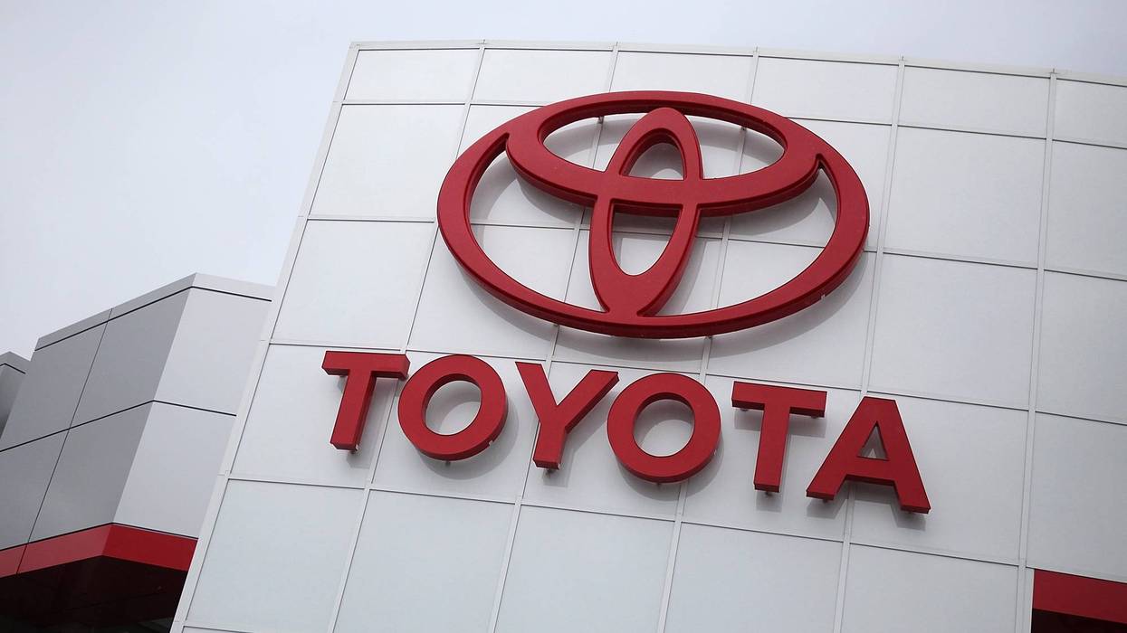 OAKLAND, CA - FEBRUARY 24: The Toyota logo is displayed on the exterior of a Toyota dealership on February 24, 2011 in Oakland, California. Toyota announced today that it will recall nearly 2.2 million vehicles that have floor mats that could interfere with their gas pedals. The list of cars to be recalled includes 761,000 2006-10 RAV4, 603,000 2003-09 4Runner models and 17,000 2008-11 Lexus LX 570 models.