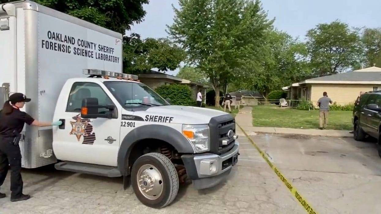 Oakland County Sheriff's Office at the scene of a deadly shooting in Pontiac