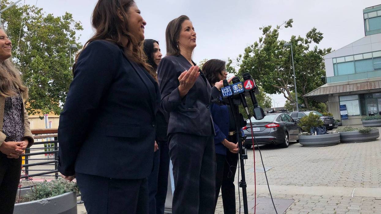 Oakland Mayor Libby Schaaf speaking to reporters on Wednesday.