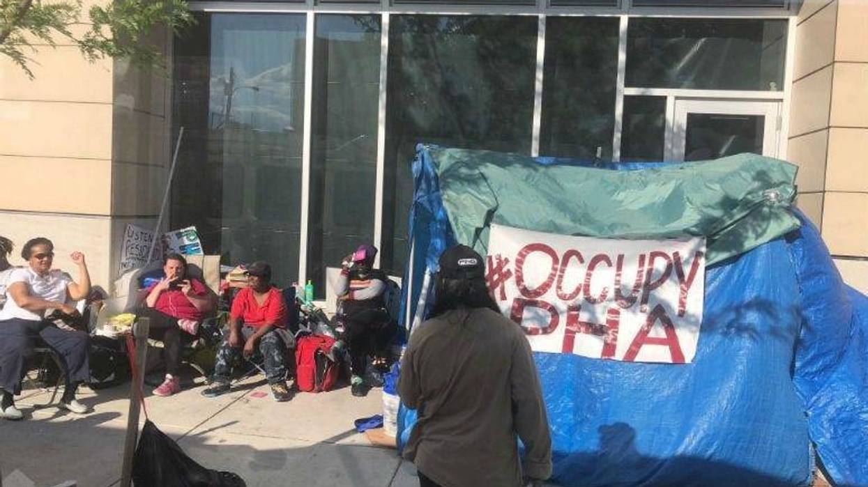 #OccupyPHA protestors at the Philadelphia Housing Authority headquarters.