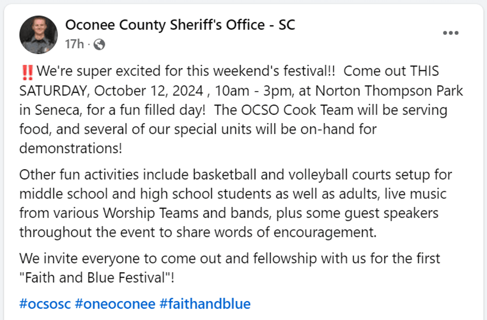 OCSO FB page