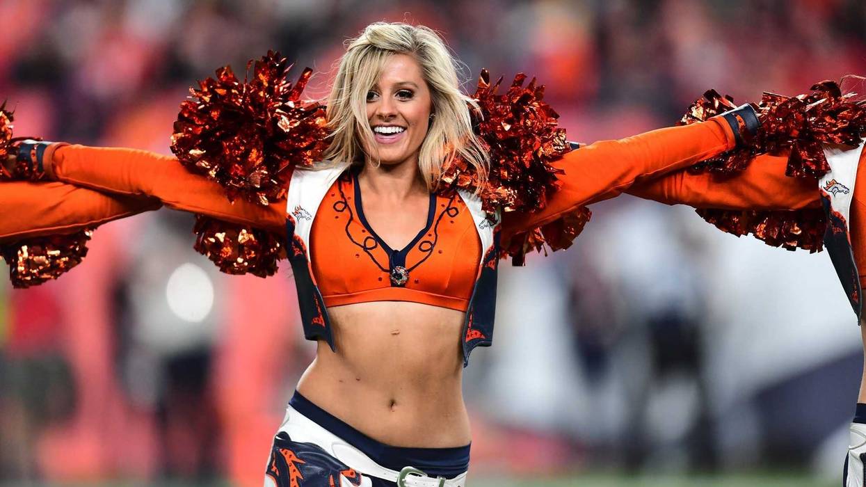 Oct 17, 2019; Denver, CO, USA; Denver Broncos cheerleaders perform in the second quarter against the Kansas City Chiefs at Empower Field at Mile High. Mandatory Credit: Ron Chenoy-USA TODAY Sports