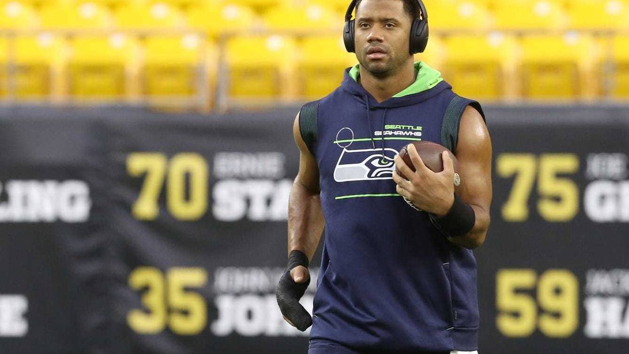Oct 17, 2021; Pittsburgh, Pennsylvania, USA; Seattle Seahawks quarterback Russell Wilson (3) walks the field