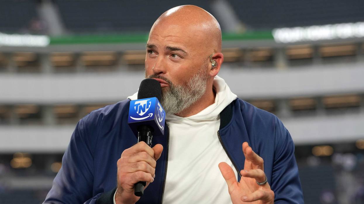 Oct 24, 2024; Inglewood, California, USA; Andrew Whitworth on the Thursday Night Football Tonight set at SoFi Stadium.