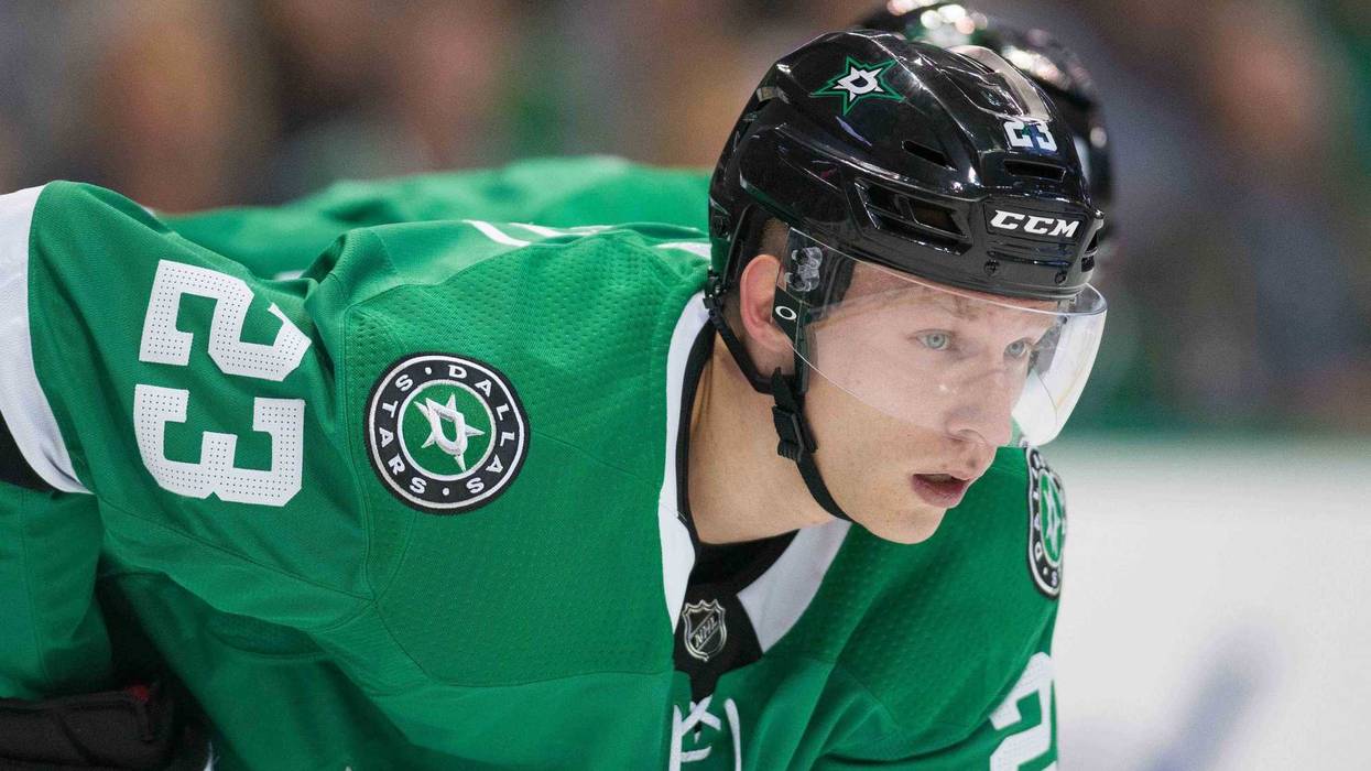 Oct 4, 2018; Dallas, TX, USA; Dallas Stars defenseman Esa Lindell (23) skates against the Arizona Coyotes during the game at American Airlines Center.
