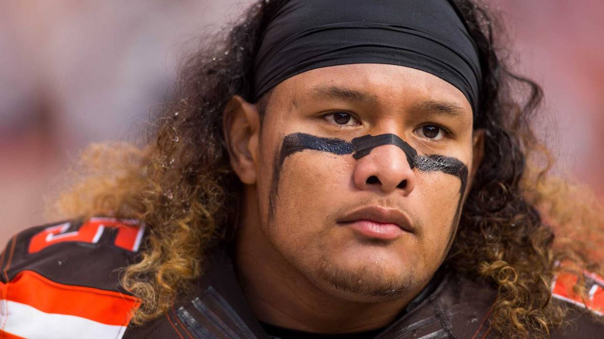 Oct 9, 2016; Cleveland, OH, USA; Cleveland Browns nose tackle Danny Shelton (55) before the game against the New England Patriots at FirstEnergy Stadium. The Patriots won 33-13. Mandatory Credit: Scott R. Galvin-USA TODAY Sports