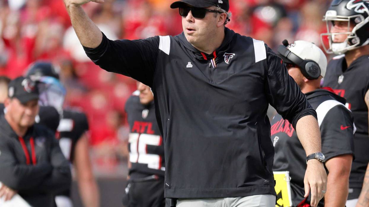 Oct 9, 2022; Tampa, Florida, USA; Atlanta Falcons head coach Arthur Smith against the Tampa Bay Buccaneers during the second half at Raymond James Stadium.