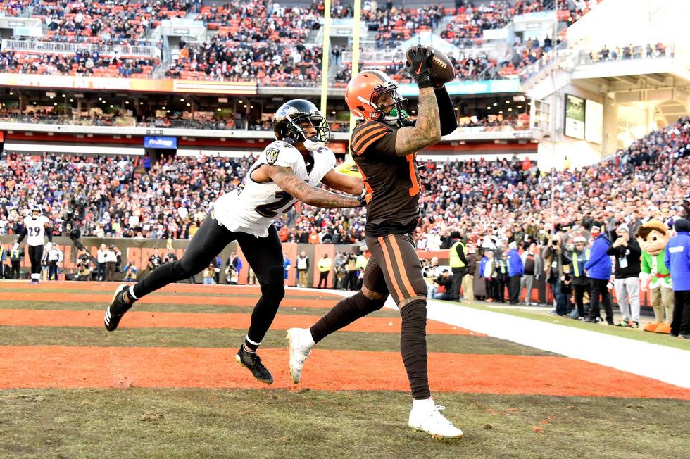 Odell Beckham beats Marcus Peters for a Browns touchdown