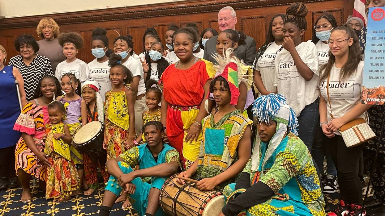 Odunde CEO Oshunbumi Fernandez-West, Mayor Jim Kenney, and representatives various Odunde, Inc. programs announced the 2023 festival lineup at Philadelphia City Hall on Tuesday.