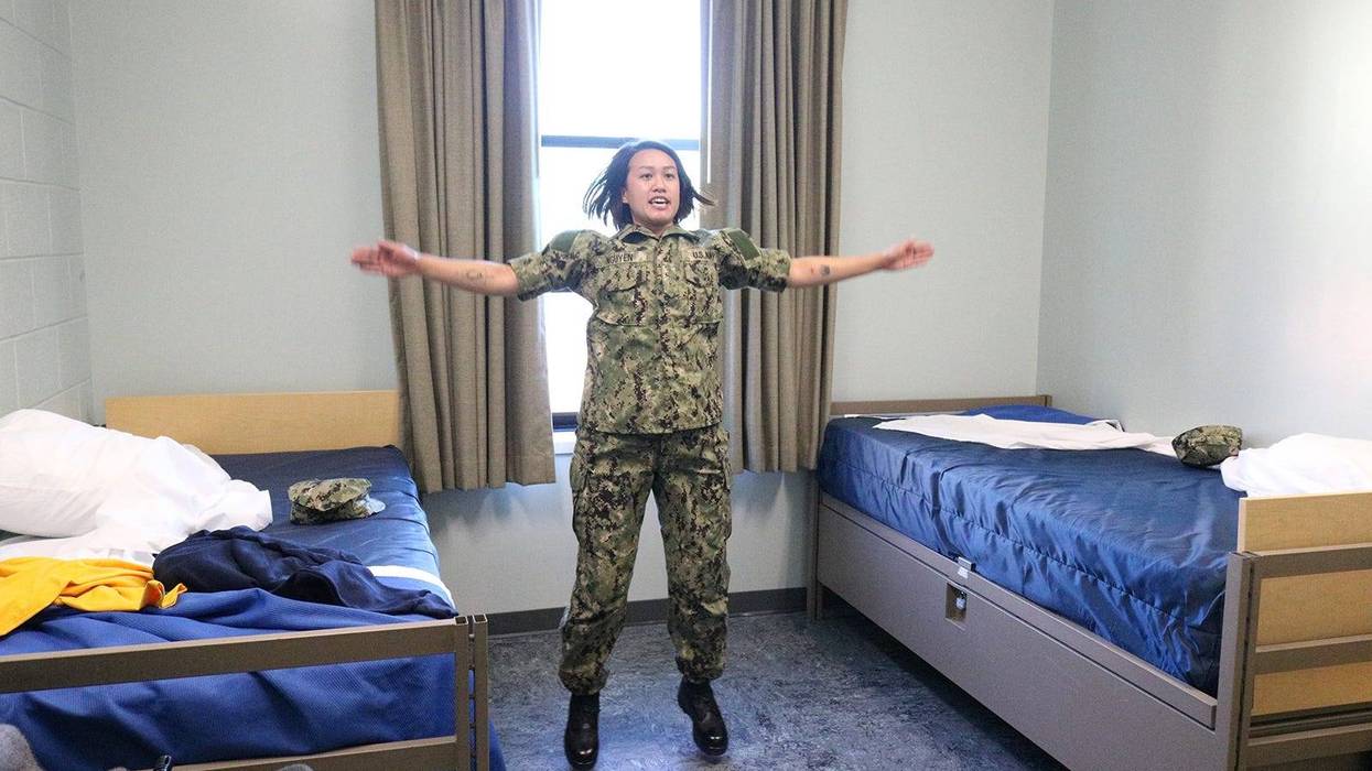 Officer Candidate Tina Nguyen at Officer Candidate School in Newport, Rhode Island